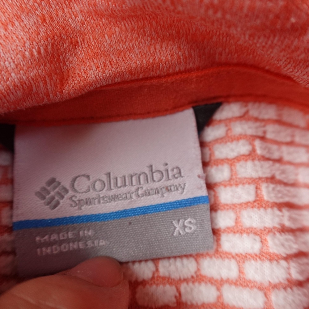 Columbia‎ Pullover Womens XS Orange Fleece 1/4 Zip Mock Neck Lightweight Hiking - Picture 5 of 10
